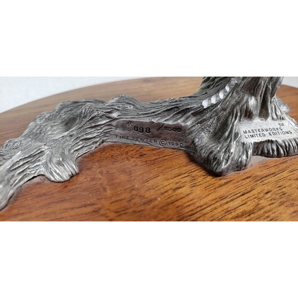 MASTERWORKS PEWTER EAGLE Limited Edition  Fine Wood Base Landing #898-/2300 - Picture 5 of 10
